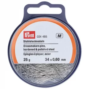 Pins, 0.60 x 34mm, silver-coloured, 25g,box with strap