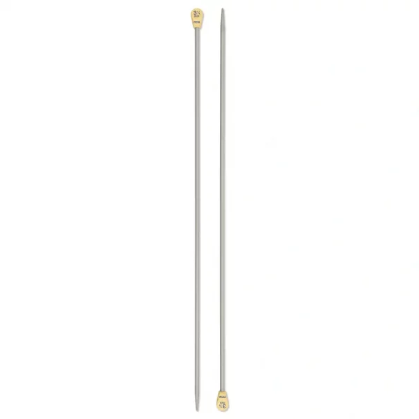 Single-pointed knitting needles, aluminium, 30cm, 3.25mm, grey