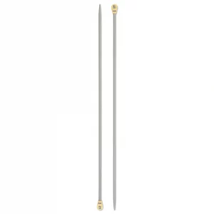 Single-pointed knitting needles, aluminium, 30cm, 3.75mm, grey