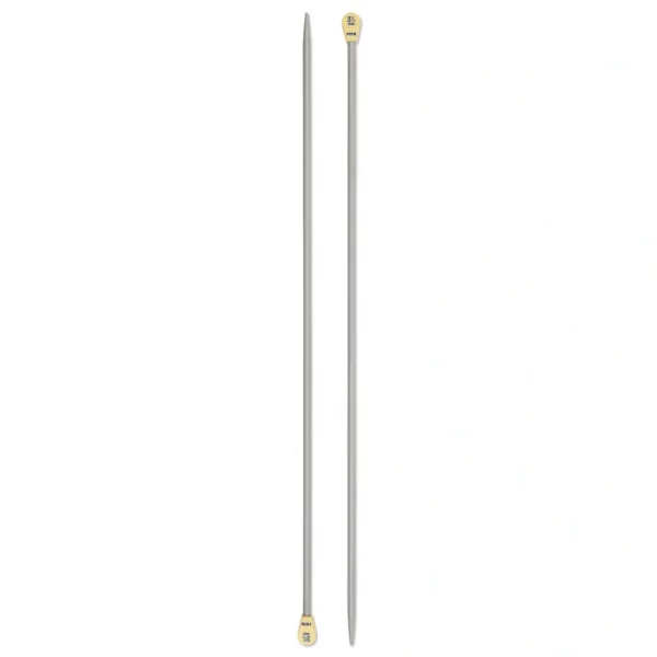 Single-pointed knitting needles, aluminium, 30cm, 3.75mm, grey