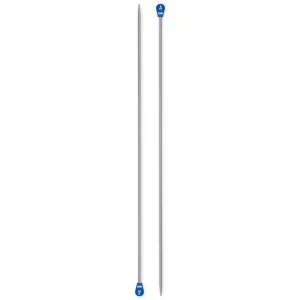 Single-pointed knitting needles, aluminium, 30cm, 3.00mm, grey