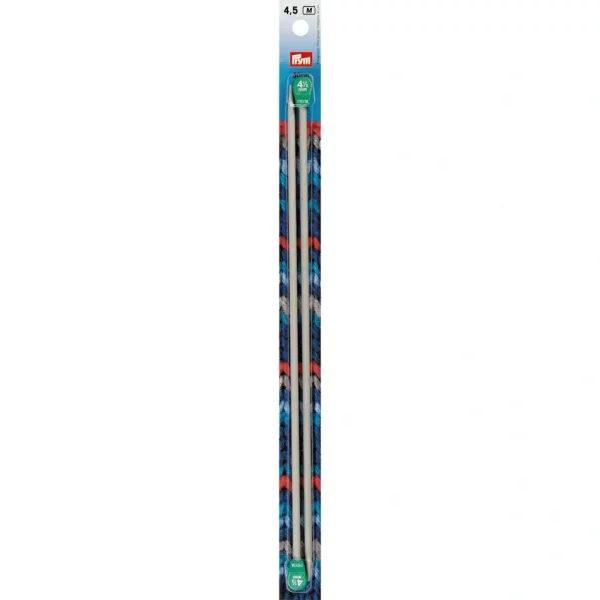 Single-pointed knitting needles, aluminium, 30cm, 4.50mm, grey