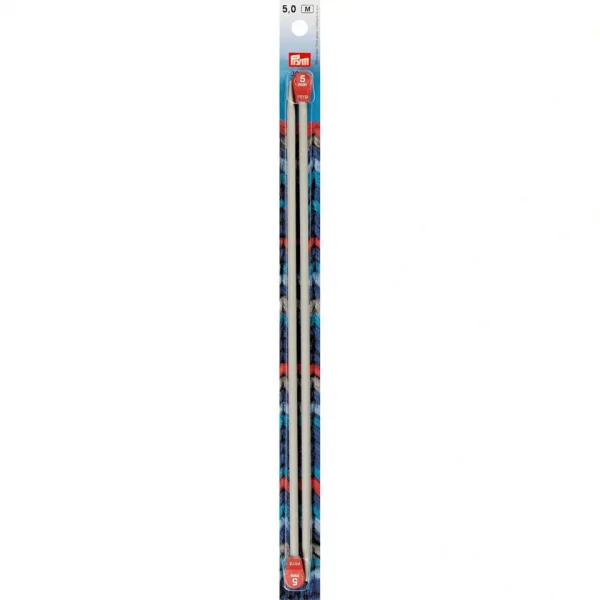 Single-pointed knitting needles, aluminium, 30cm, 5.00mm, grey