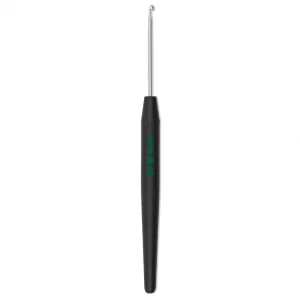 Soft-grip wool crochet hook, 14cm, 2.00mm, silver-coloured