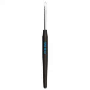 Soft-grip wool crochet hook, 14cm, 3.00mm, silver-coloured