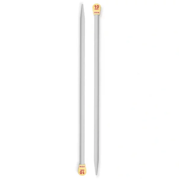 Single-pointed knitting needles, plastic, 35cm, 10.00mm, grey