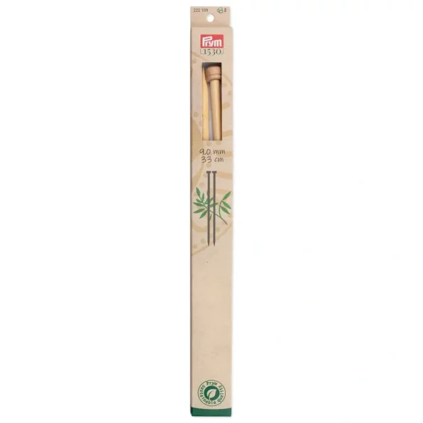 Single-pointed knitting needles Prym 1530, bamboo, 33cm, 9.00mm