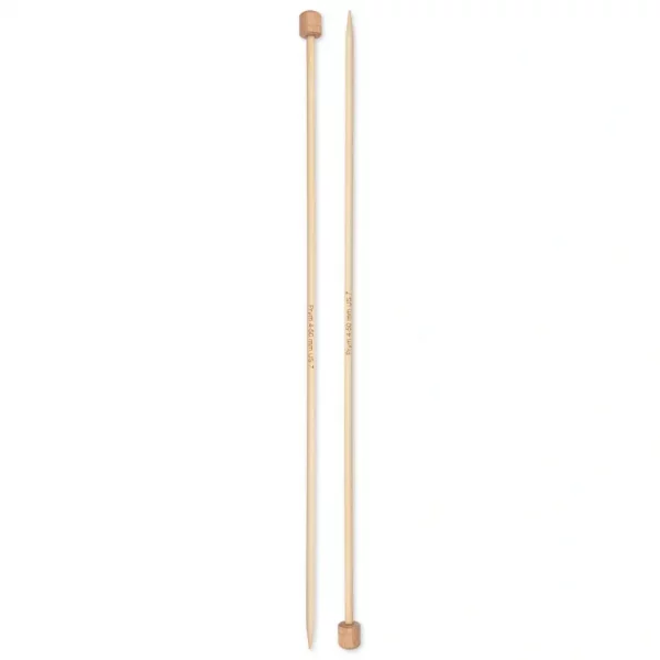 Single-pointed knitting needles Prym 1530, bamboo, 33cm, 4.50mm