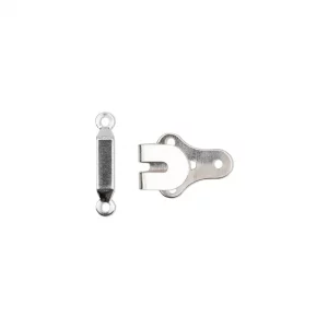 Hooks and bars for trousers and skirts, 12mm, silver-coloured