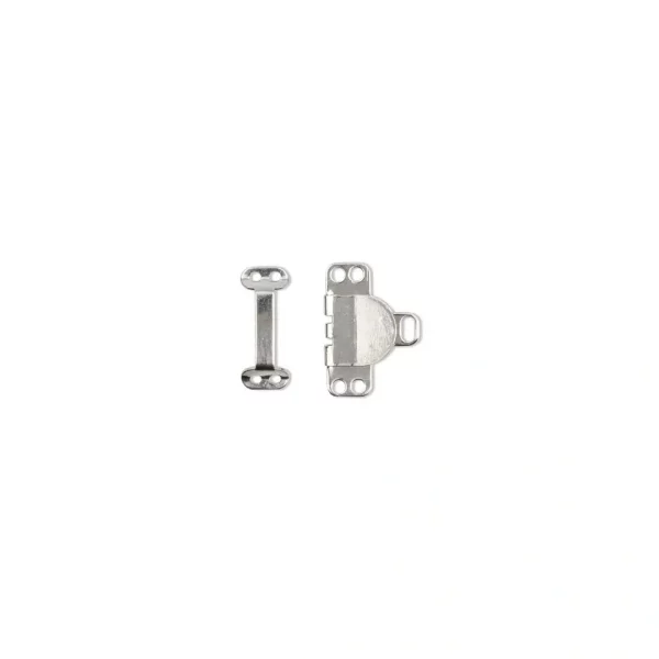 Hooks and bars for trousers and skirts, 9.5mm, silver-coloured