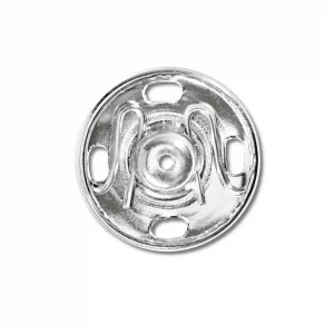Snap fasteners, 17mm, silver-coloured