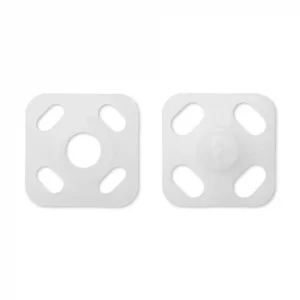 Snap fasteners square, 9mm, white