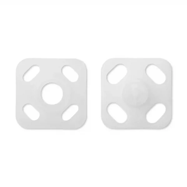 Snap fasteners square, 9mm, white