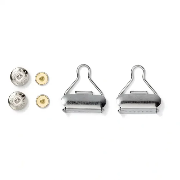 Dungarees/overall fittings, 30mm, silver-coloured