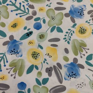 Cotton poplin prints/ blue/ white
