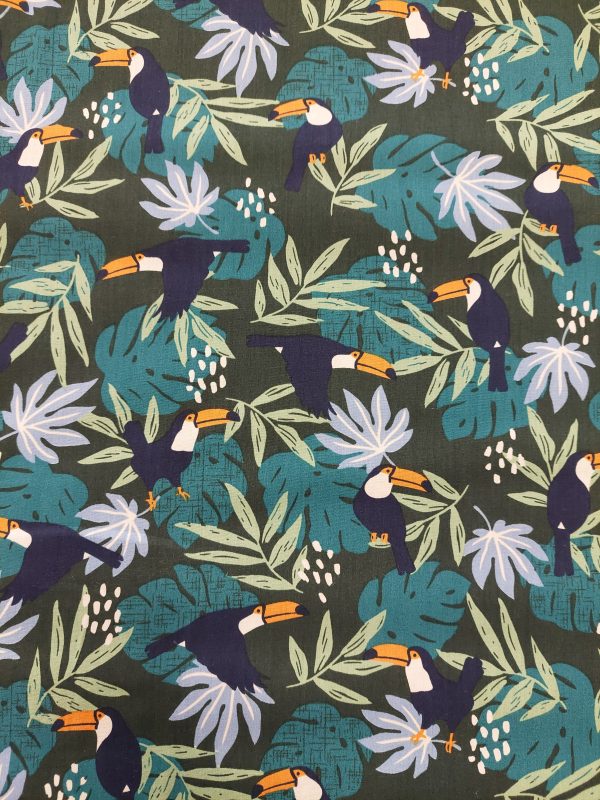 Cotton poplin prints/ toucan