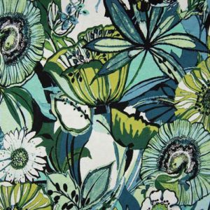 Viscose/sp Jersey Print (PC2006) - Flowers Green